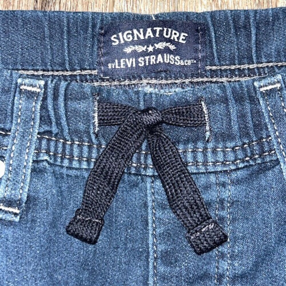 Adjustable Waist Levis Signature Relaxed Straight Leg Blue Jeans Size 14 Reg - Picture 3 of 7